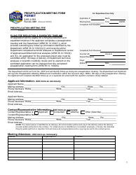 Form 600P Preapplication Meeting Form - Montana