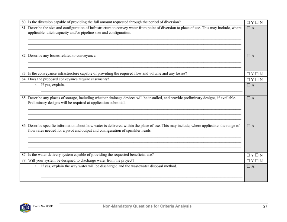 Form 600P Preapplication Meeting Form - Montana, Page 27