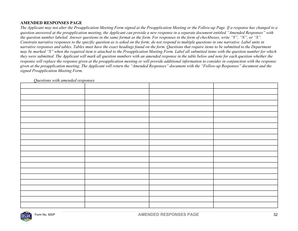 Form 600P Preapplication Meeting Form - Montana, Page 32
