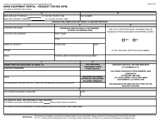 Form DOT ADM-3015EB-RFB Bare Equipment Rental - Request for Bid (Rfb) - California, Page 4