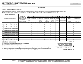 Form DOT ADM-3015EB-RFB Bare Equipment Rental - Request for Bid (Rfb) - California, Page 5