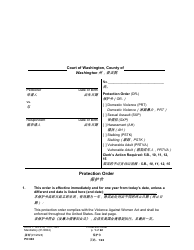 Document preview: Form PO040 Protection Order - Washington (English/Chinese Simplified)