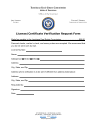 Document preview: License/Certificate Verification Request Form - Louisiana