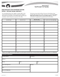 Document preview: Form NWT9263 Request for Standing Offers Offer - Rotary Wing Aircraft - Northwest Territories, Canada, 2024