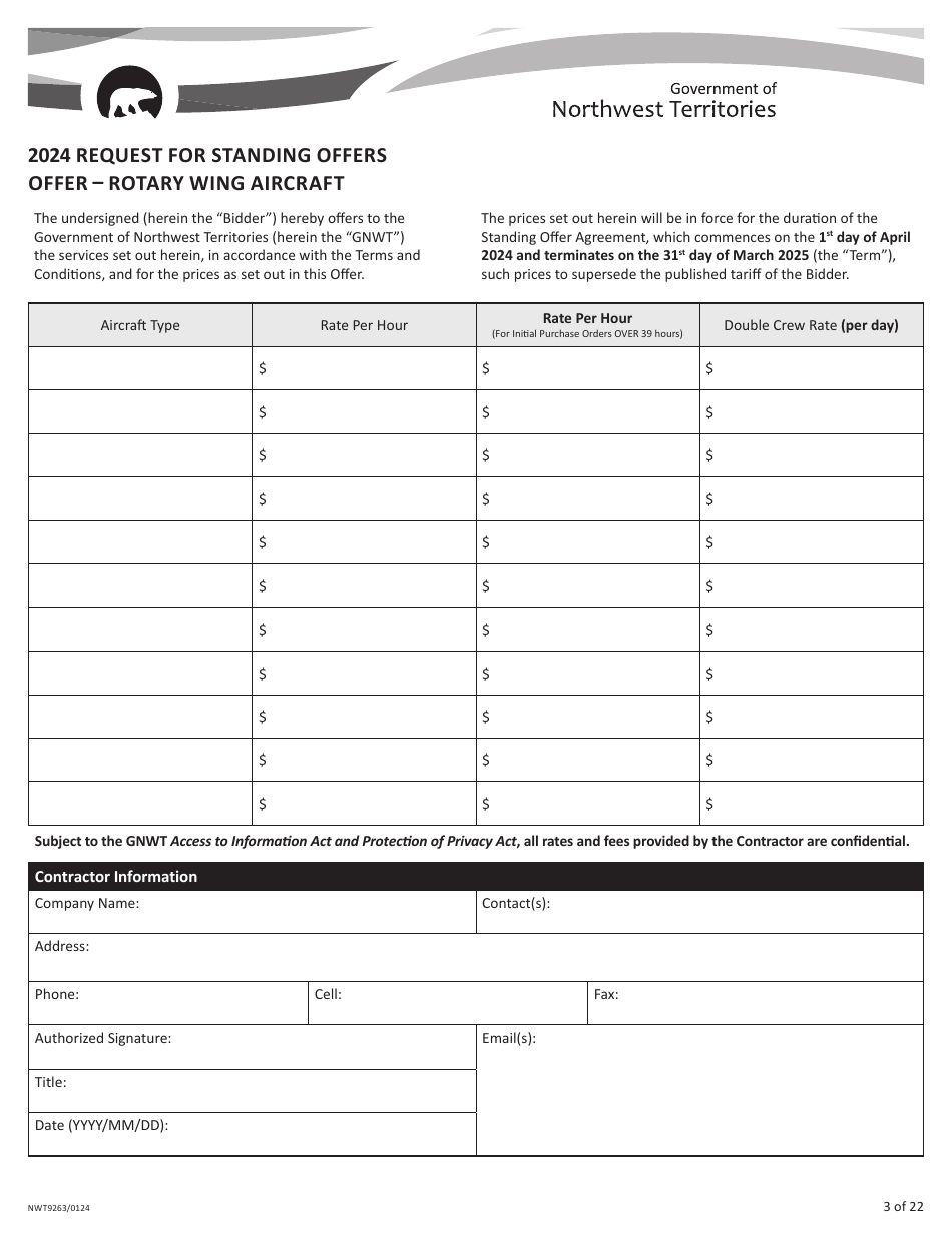 Wing Order Form Form NWT9263 Download Fillable PDF or Fill Online Request for Standing ...