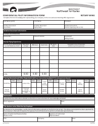 Document preview: Form NWT9266 Confidential Pilot Information Form - Rotary Wing - Northwest Territories, Canada