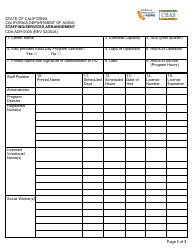 Document preview: Form CDA ADH0006 Staffing/Services Arrangement - California