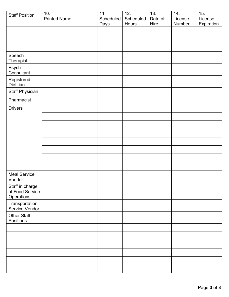 Form CDA ADH0006 Staffing / Services Arrangement - California, Page 3