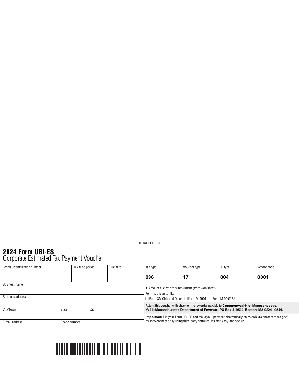 Form UBI-ES Corporate Estimated Tax Payment Voucher - Massachusetts, Page 3
