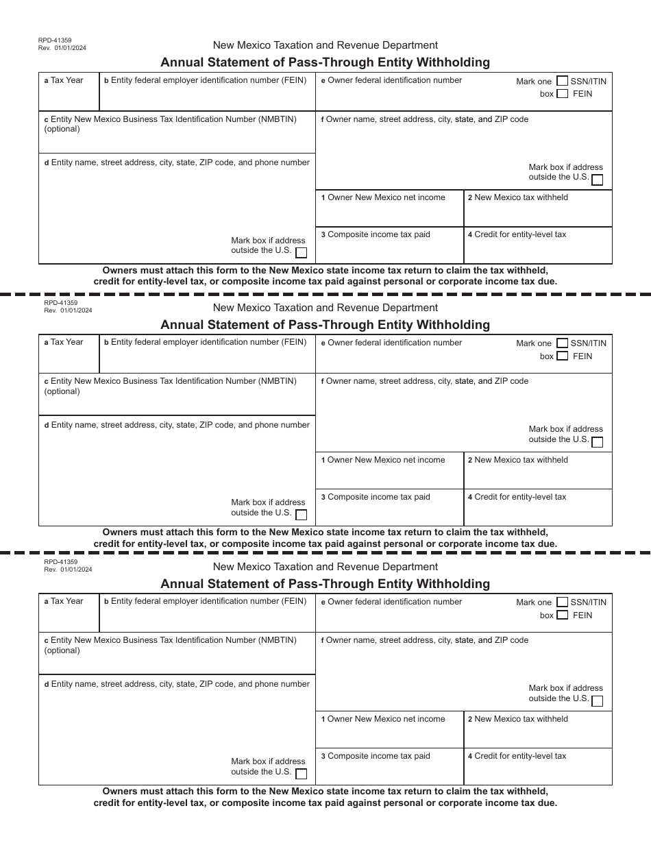 Form RPD-41359 - Fill Out, Sign Online and Download Printable PDF, New ...