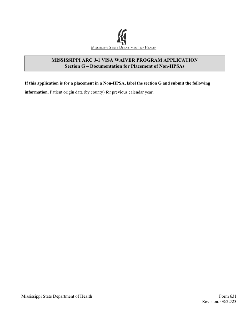 Form 631 Mississippi Appalachian Regional Commission (ARC) J-1 Visa Waiver Program Application - Mississippi, Page 11