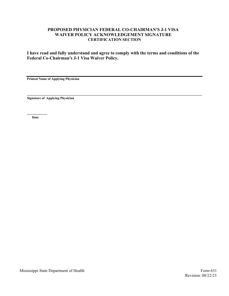Form 631 Mississippi Appalachian Regional Commission (ARC) J-1 Visa Waiver Program Application - Mississippi, Page 19
