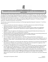 Form 631 Mississippi Appalachian Regional Commission (ARC) J-1 Visa Waiver Program Application - Mississippi