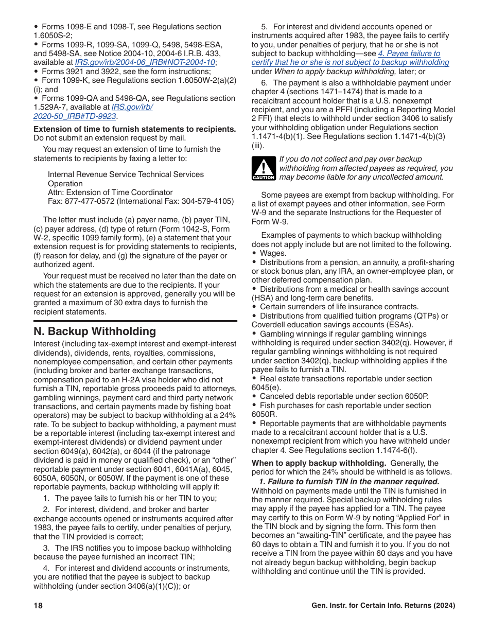 Instructions for IRS Form 1096, 1097, 1098, 1099, 3921, 3922, 5498, W-2G, Page 18