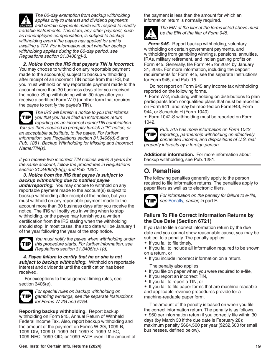Instructions for IRS Form 1096, 1097, 1098, 1099, 3921, 3922, 5498, W-2G, Page 19