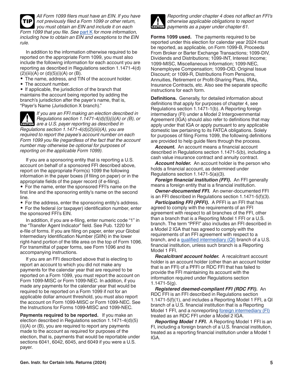 Instructions for IRS Form 1096, 1097, 1098, 1099, 3921, 3922, 5498, W-2G, Page 5