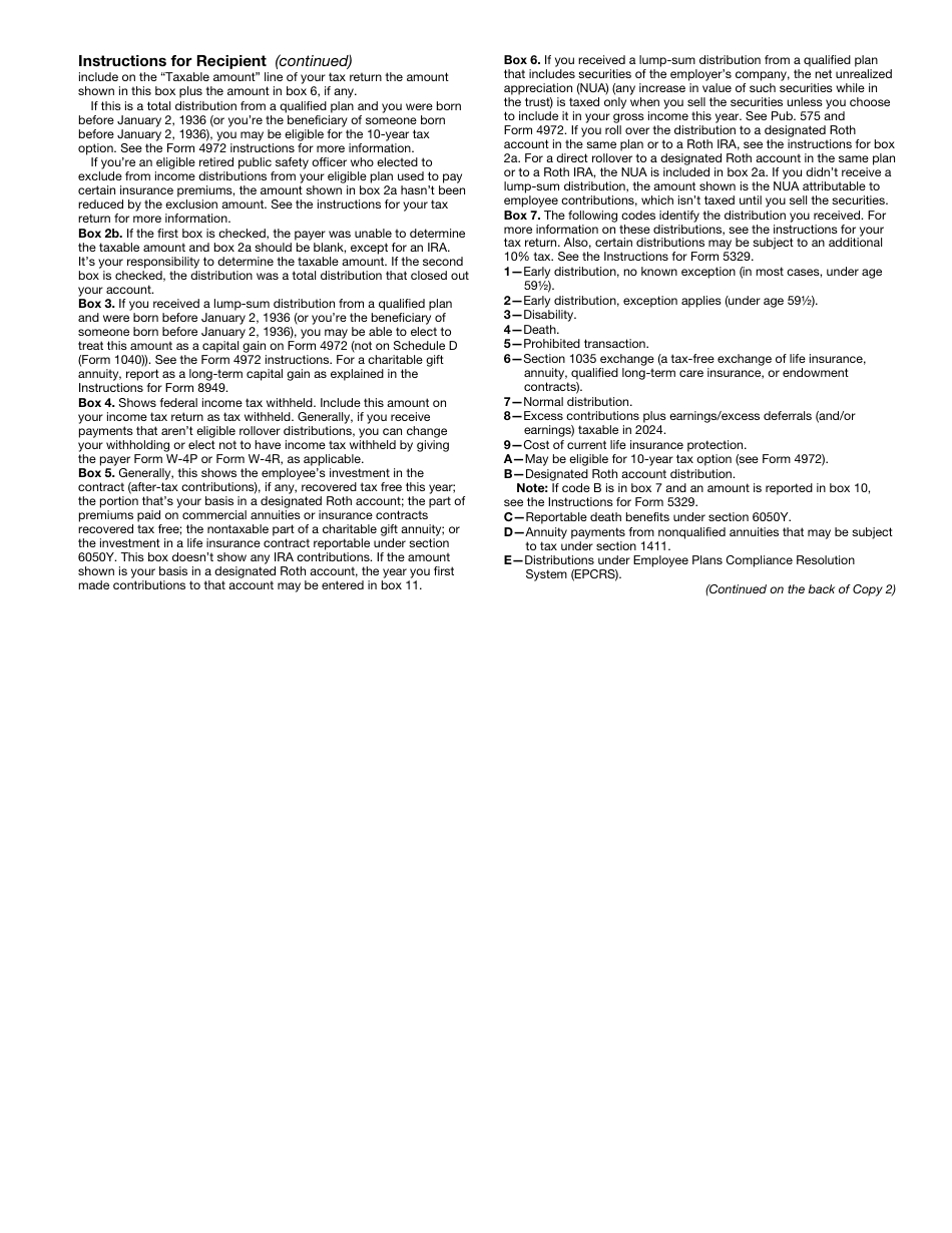 IRS Form 1099-R Distributions From Pensions, Annuities, Retirement or Profit-Sharing Plans, IRAs, Insurance Contracts, Etc., Page 7