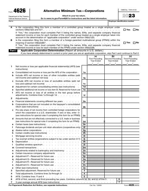 IRS Form 4626 2023 Printable Pdf