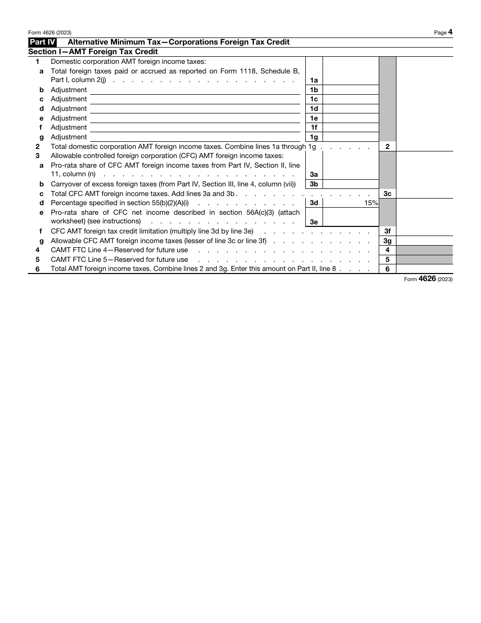 IRS Form 4626 - 2023 - Fill Out, Sign Online and Download Fillable PDF ...