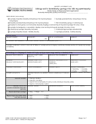 DCYF Form 10-354 Home Study or Reassessment Application - Washington (Maay Maay)