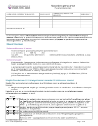 Document preview: DCYF Form 15-281 Placement Agreement - Washington (Soninke)