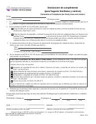 DCYF Formulario 15-974 Declaracion De Cumplimiento (Para Hogares Familiares Y Centros) - Washington (Spanish)