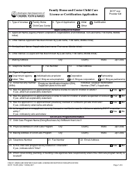Document preview: DCYF Form 15-955 Family Home and Centerchild Care License or Certification Application - Washington
