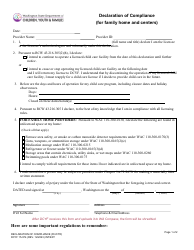 Document preview: DCYF Form 15-974 Declaration of Compliance (For Family Home and Centers) - Washington