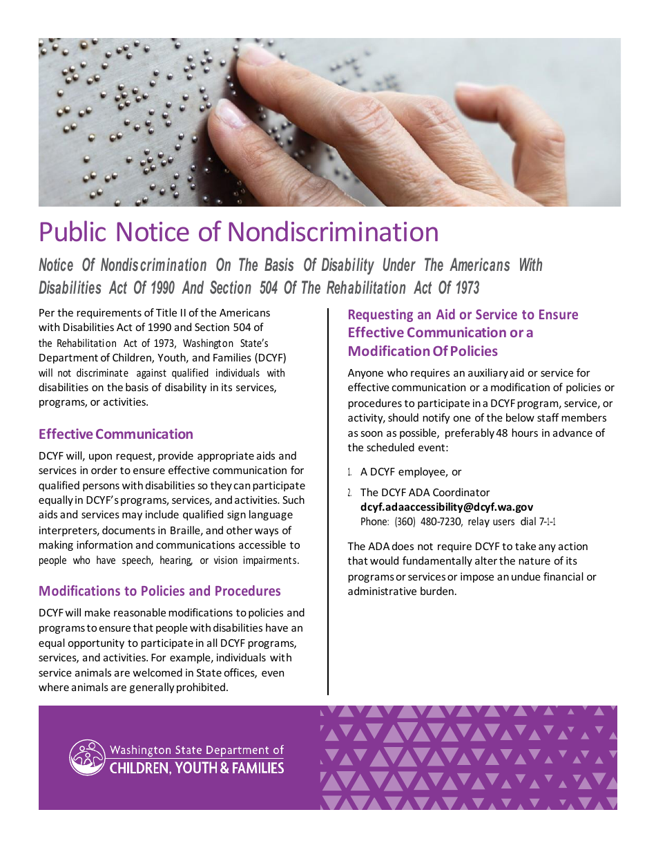 DCYF Form 15-974 Declaration of Compliance (For Family Home and Centers) - Washington, Page 3