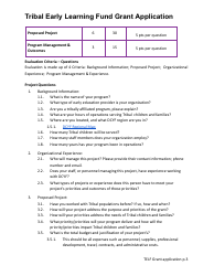 Tribal Early Learning Fund Grant Application - Washington, Page 3