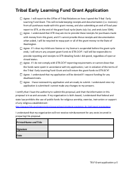 Tribal Early Learning Fund Grant Application - Washington, Page 5