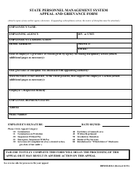 Form DBM/ELRD-1 State Personnel Management System Appeal and Grievance Form - Maryland