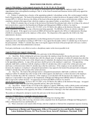 Form DBM/ELRD-1 State Personnel Management System Appeal and Grievance Form - Maryland, Page 2