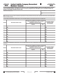 Document preview: Form FTB3832 Limited Liability Company Nonresident Members' Consent - California, 2023