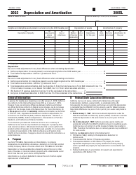 Document preview: Form FTB3885L Depreciation and Amortization - California, 2023