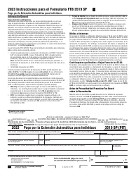 Document preview: Formulario FTB3519 SP Pago Por La Extension Automatica Para Individuos - California (Spanish), 2023