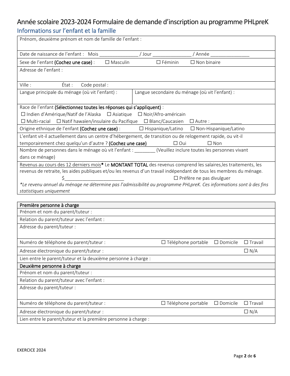 Phlprek Application - City of Philadelphia, Pennsylvania (French), Page 2