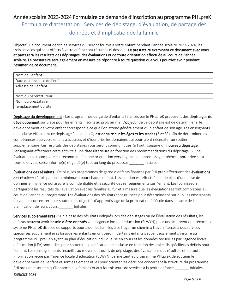 Phlprek Application - City of Philadelphia, Pennsylvania (French), Page 5
