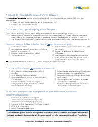 Document preview: Phlprek Application - City of Philadelphia, Pennsylvania (French), 2024