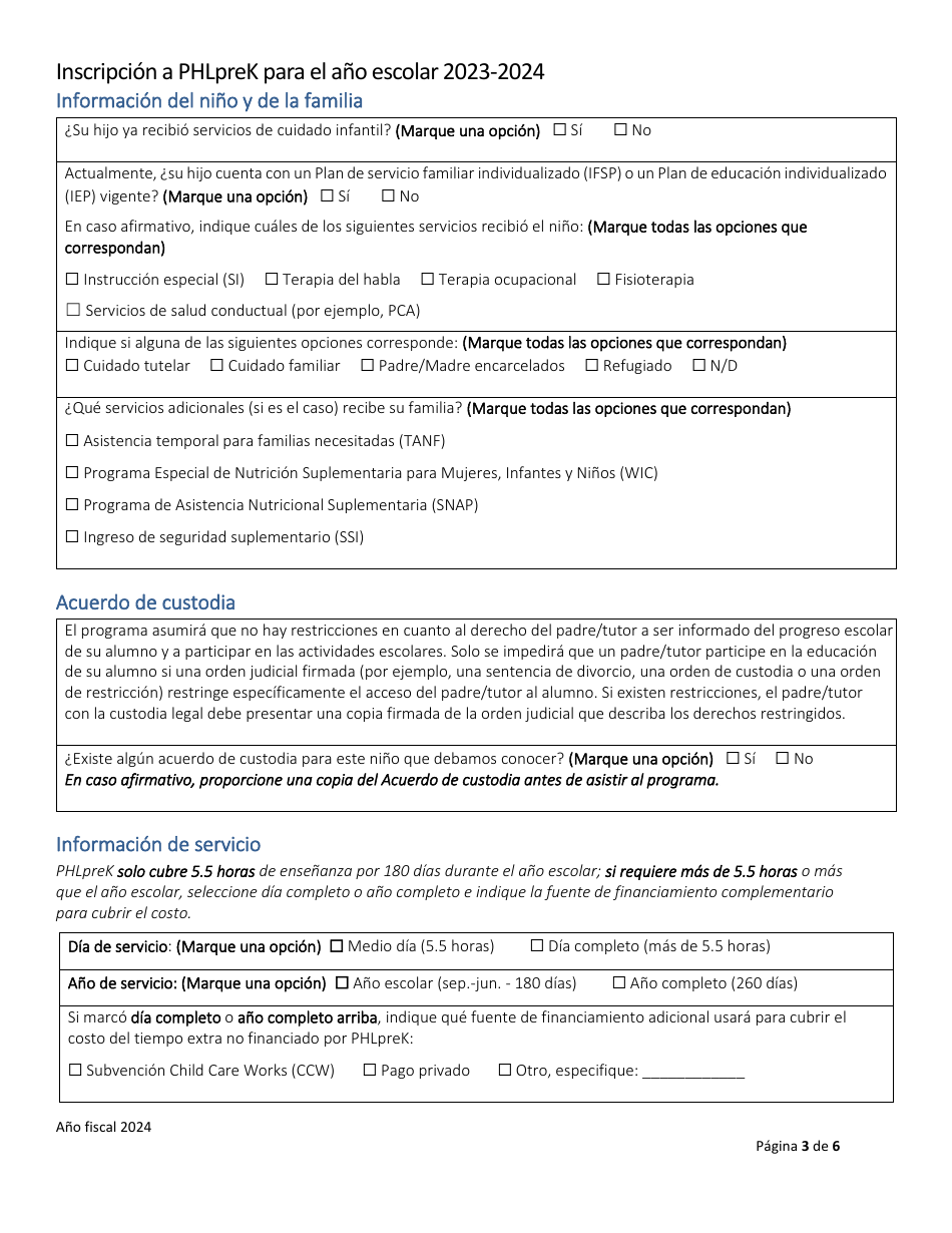 Inscripcion a Phlprek - City of Philadelphia, Pennsylvania (Spanish), Page 3