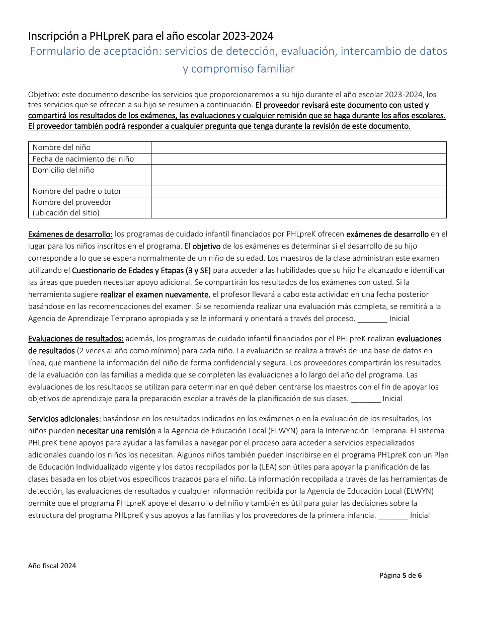 Inscripcion a Phlprek - City of Philadelphia, Pennsylvania (Spanish), Page 5