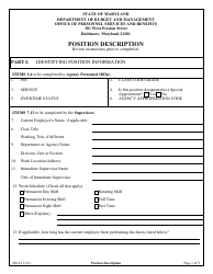 Form MS-22 Position Description - Maryland