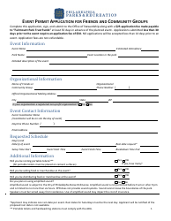 Event Permit Application for Friends and Community Groups - City of Philadelphia, Pennsylvania, Page 2