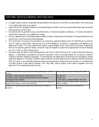 Special Events Permit Application - Events and Festivals - City of Philadelphia, Pennsylvania, Page 5