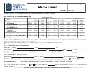Media Permit Application - City of Philadelphia, Pennsylvania