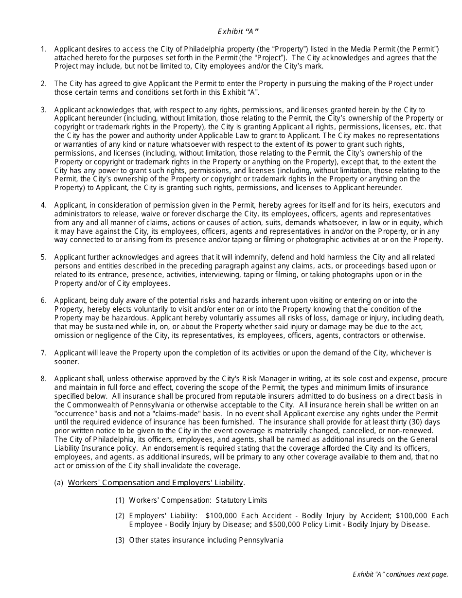 Media Permit Application - City of Philadelphia, Pennsylvania, Page 4
