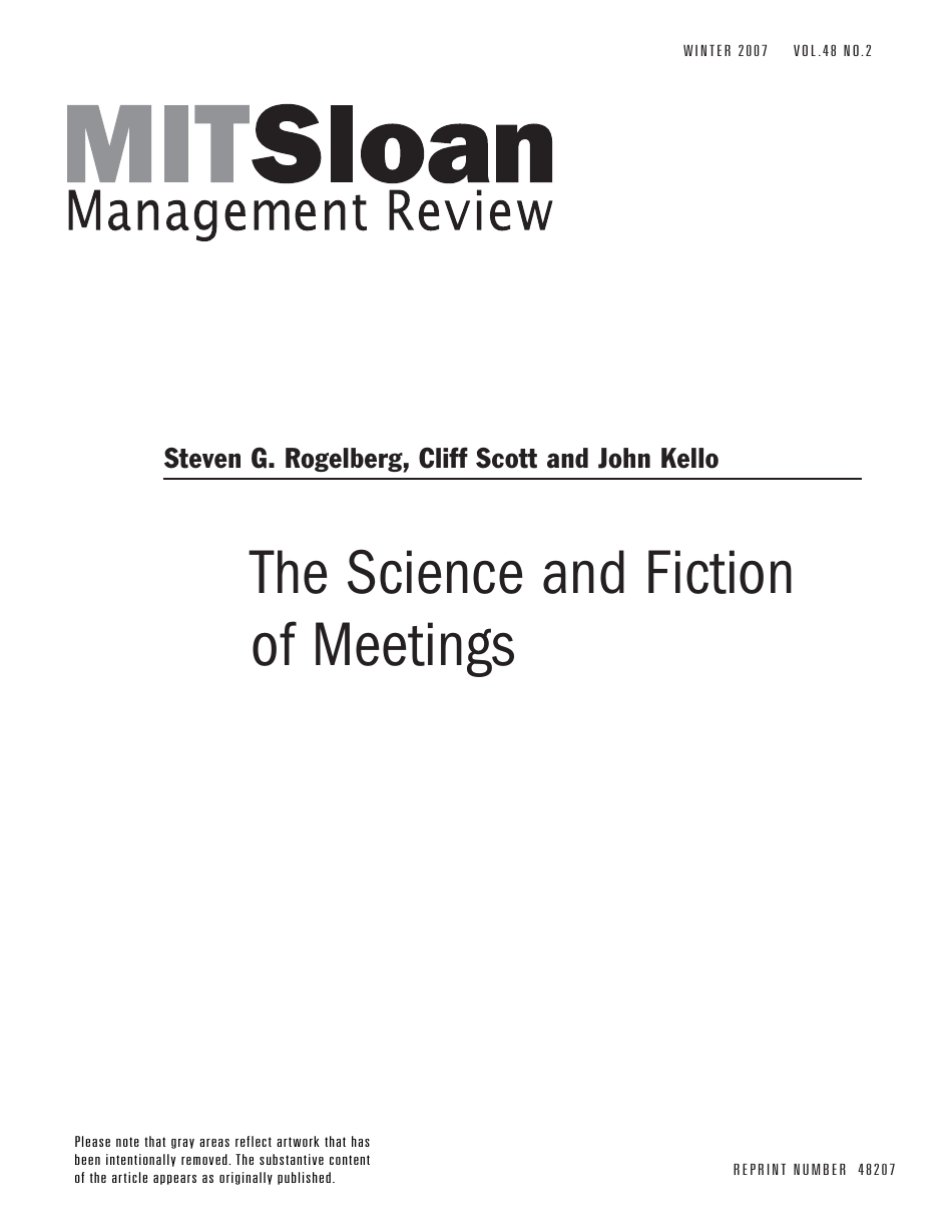 The Science and Fiction of Meetings - Steven G. Rogelberg, Cliff Scott and John Kello, Page 2