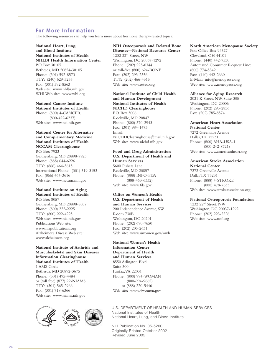 Facts About Menopausal Hormone Therapy, Page 24