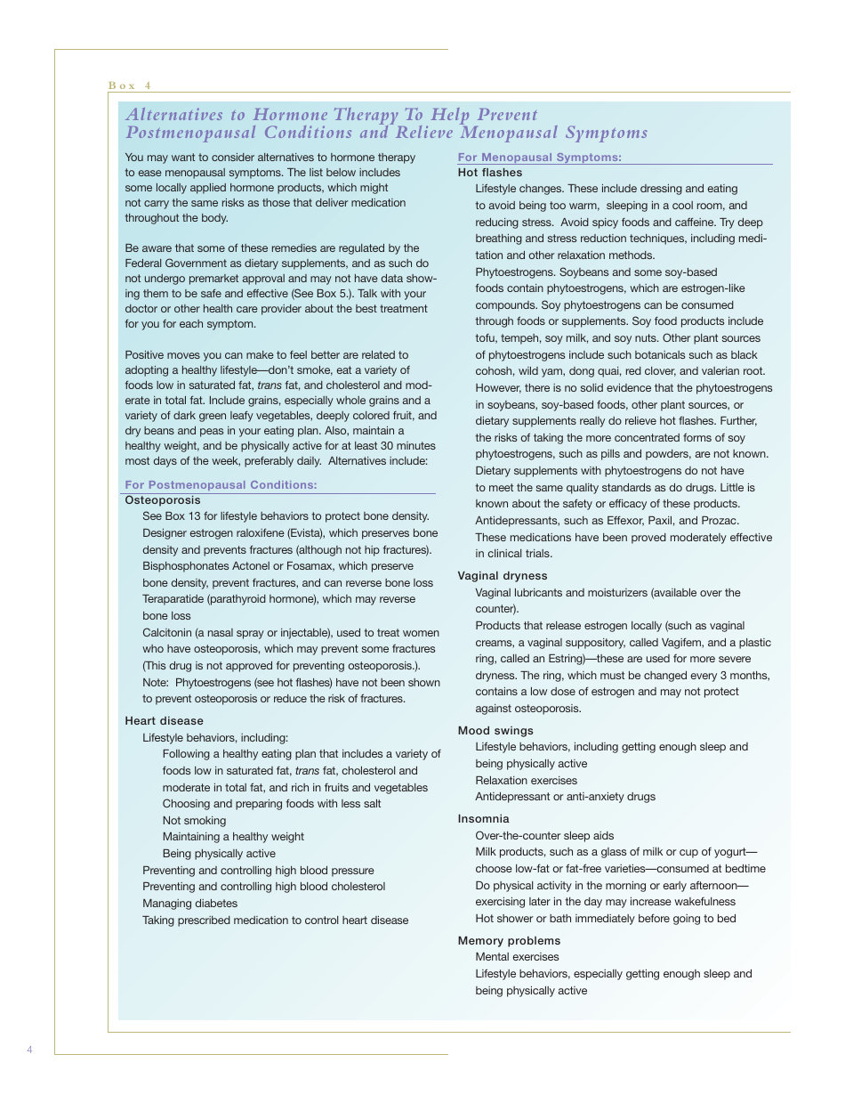 Facts About Menopausal Hormone Therapy, Page 4