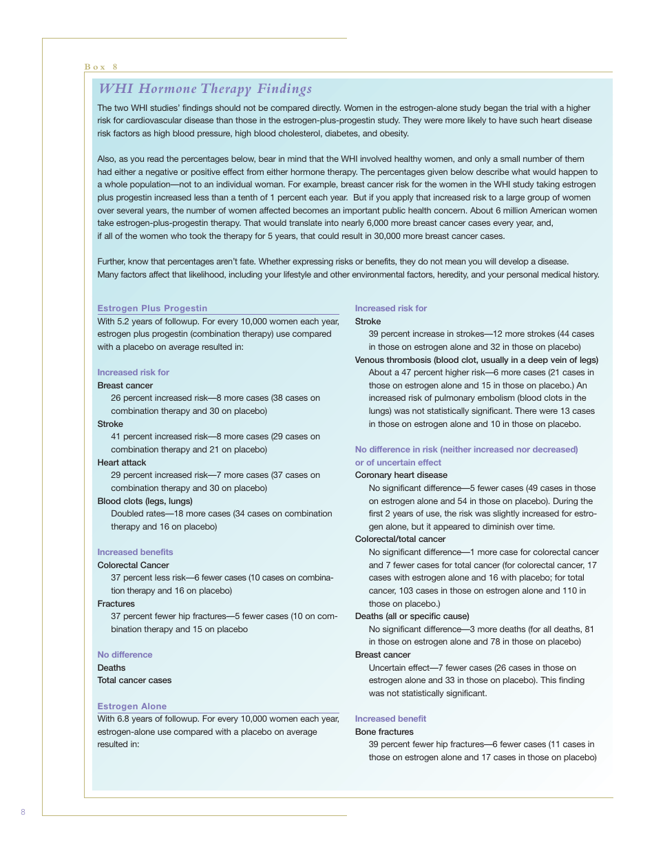 Facts About Menopausal Hormone Therapy, Page 8